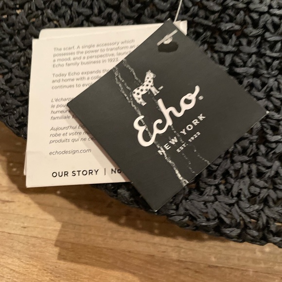 NWT Echo New York Raffia Packable Wide Brim Hat boho summer beach resort wear OS - Picture 6 of 10